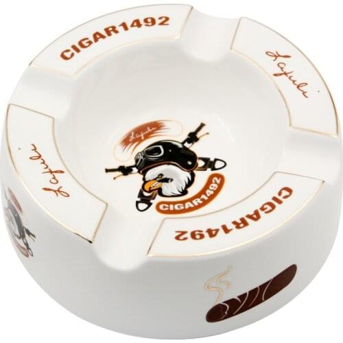 Fine Porcelain Cigar Ashtray 4 Slots Holder Portable Cigarette Ash Tray Gift Box Tobacco Smoking Tool Accessories For Cohiba