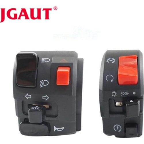JGAUT Motorcycle Switches 22mm Motorbike Horn Button Turn Signal Electric Fog Lamp Light Start Handlebar Controller