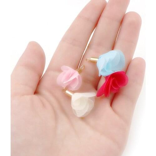 20 Pieces Mix Color 4x25mmmm Gold Color Flower Shape Copper Top Tassel Charm Pendant For DIY Creative Jewelry Findings Making