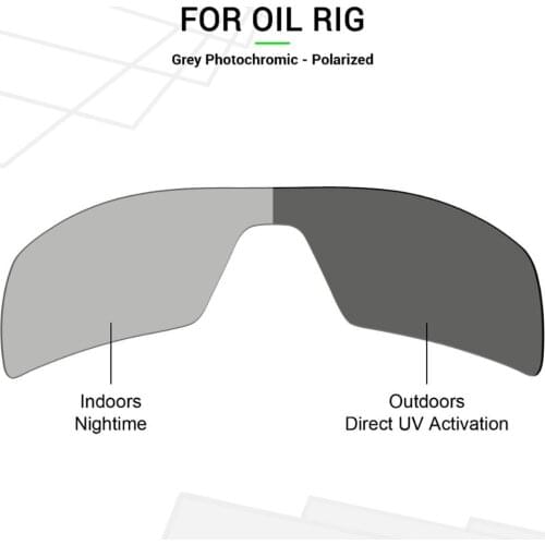 Mryok POLARIZED Replacement Lenses for Oakley Oil Rig Sunglasses Grey Photochromic