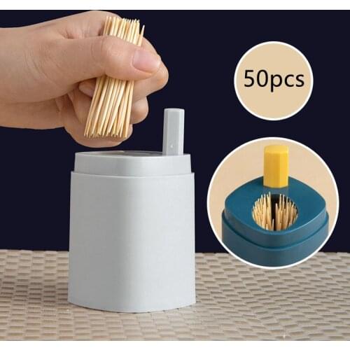 Portable Toothpick Holder Dispenser Automatic Pop-up Toothpick Box Container for Restaurant Kitchen Toothpicks Dispenser