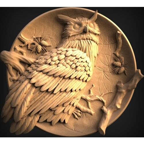 STL Relief model animal decor round plate 3D STL Model for CNC Router Carving Machine Artcam aspire_Animal round decoration