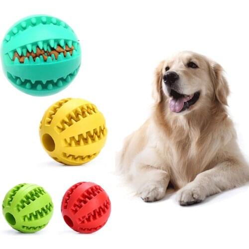 Rubber Dog Extra-tough Rubbe Ball For Puppy FunnyToy For Pet Puppies Large Dogs Tooth Cleaning Snack Ball Toy For Pet Products