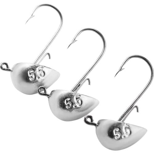 Johncoo 10pcs/Lot Fishhook 3g/4.5g/5.5g/7g Ned Rig Jighead Jigs Hooks Fishing Jig Head For Fishing Jig Head Hook Soft Lure