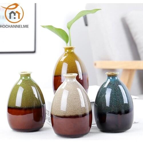 Modern Flower Vases For Homes Ceramic Vase Decoration Flower Glaze Flower Home Accessories Ceramic Craft Ornaments Green Plant