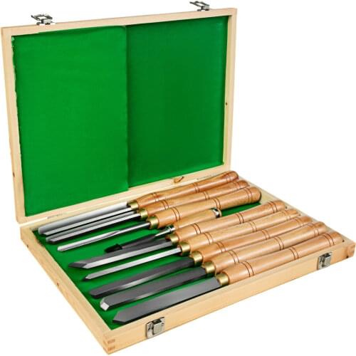 Lathe Chisel 8 Piece Wood Lathe Chisel Cutting Carving HSS Steel Blades Wood Turning Tools Lathe Chisel Set for Storage