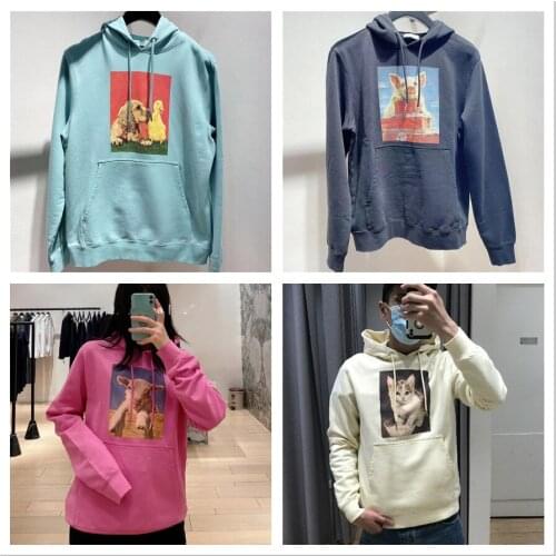 Women and Men Animal Print Drawstring Hoodies 2021 Early Autumn Jumpers Long Sleeve Unisex Hooded Sweatshirts Pullover Tops