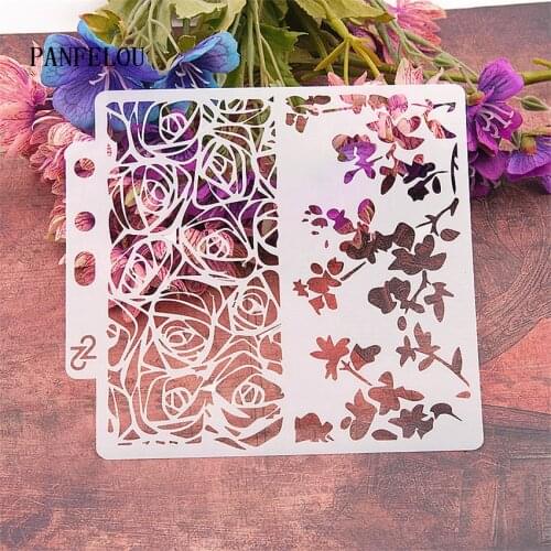 Rose card scrapbook stencils spray plastic mold shield DIY cake hollow Embellishment printing lace ruler valentine