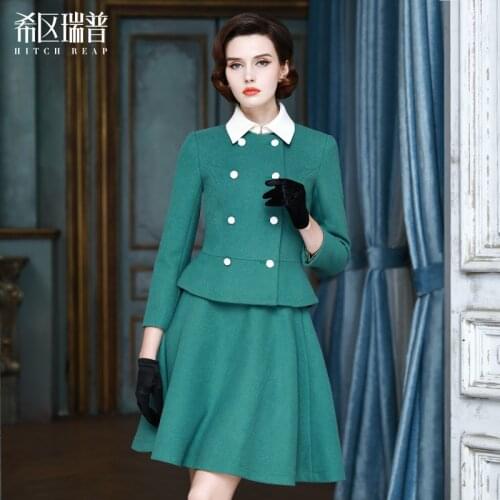 High End Celebrity Wool Cloth European And American Fashion Professional Suit A Skirt WomenS Ol Dress