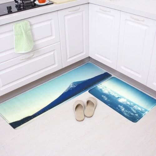 2pcs Japanese Scenic Printed Floor Mat Long Kitchen Carpet Water Absorption Rug Non-slip Bath Mat Entrance Doormat Toilet Rug