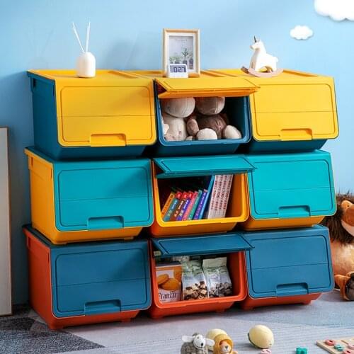 Front Open Storage Box Household Side Open Toy Snack Clothes Book Plastic Storage Box Sub Organize Fantastic