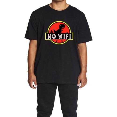 COOLMIND Unisex 100% cotton big size funny men T shirt funny no wifi print men T shirt o-neck oversized men t-shirt tee shirts