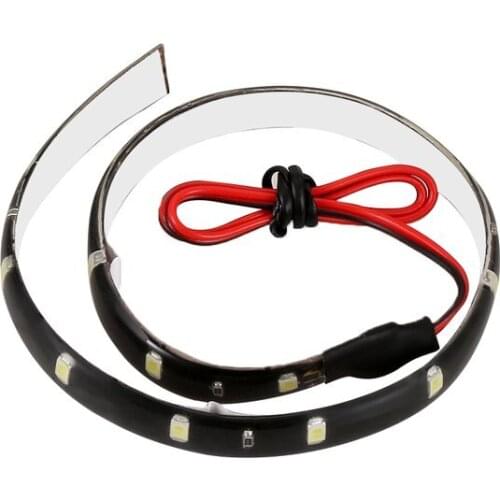 1PC 30cm 12V 15 LEDs Car Waterproof Strip Lamp Flexible Light Flexible Vehicle Led Automobiles Stripe Daytime Running Lights