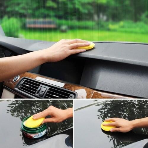 12 pcs/set Yellow Car Cleaning Tool Applicator Pads Sponge Car Wax Sponge Anti-Scratch Car Care
