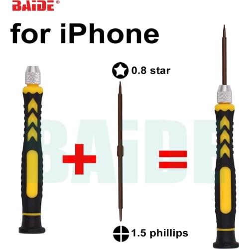 2 in 1 Combination Screw driver 0.8 Pentalobe 5 Point Star 1.5 Phillips Screwdrver for iPhone Open Tool 200pcs/lot