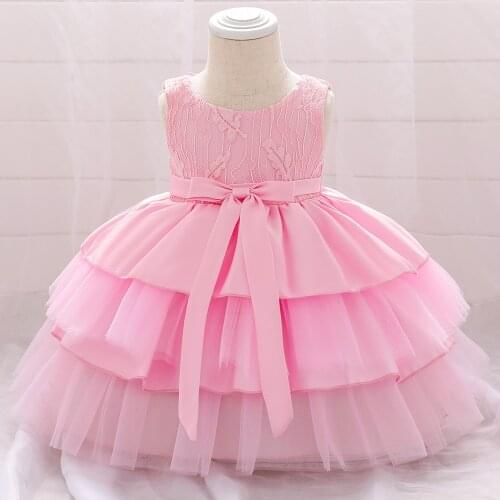 2020 Baby Girls' children fashion Baby Girls Party Lace Tulle Flower Gown Fancy Dress princess dress kid dress