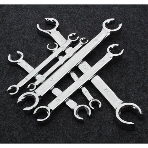 6Pcs/Set 6-19mm 6 Point Chrome Vanadium Steel Metric Flared Nut Spanner Wrench