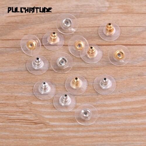 60pcs 6*10mm 2 Color Earring Back Plug Cap Nail Accessories Anti-allergic Anti-inflammatory DIY Jewelry Accessories