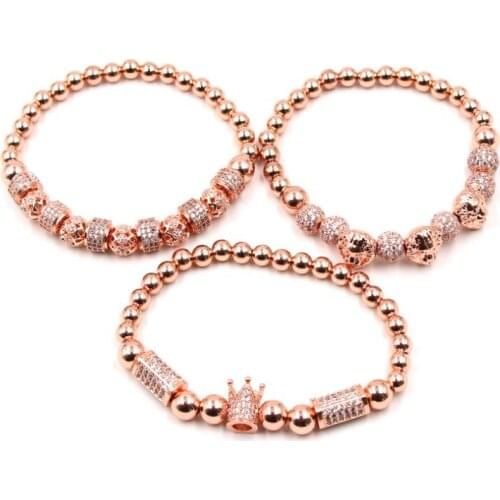 8mm 3set/lot dgb2 silver gold Crown Lion head copper micro pave cz zircon cubic zirconia Bracelet adjusted Charm Bangles