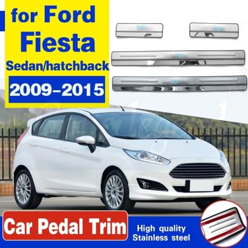 Accessories Fit for Ford Fiesta 2009 2010 2011 2012 2013 2014 2015 Scuff Plate Car Door Sill 4pcs per set
