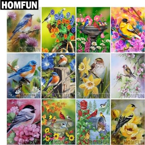 HOMFUN 5D DIY Diamond Painting Full Square/Round Drill "Animal bird" 3D Embroidery Cross Stitch gift Home Decor Gift A06816