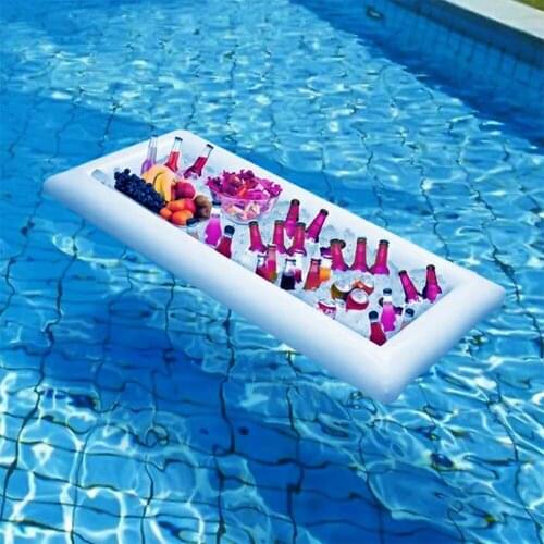 Swimming Pool Float Beer Table Drinking Cooler Table Bar Tray Beach Inflatable Air Mattress Water Food Drink Holder Pool Floater