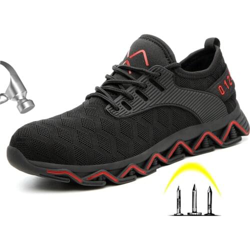 Summer Breathable Mens Fashion Outdoor Steel Toe Cap Protective Work Shoes Boots Men Puncture Proof Safety Shoes Sneakers