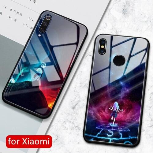 For Xiaomi mi 9 case glass back cover mix 2s fantastic girl case for Xiaomi mi 8 8se lite explorer mi 9 9se mix 2 2s 3 CC9