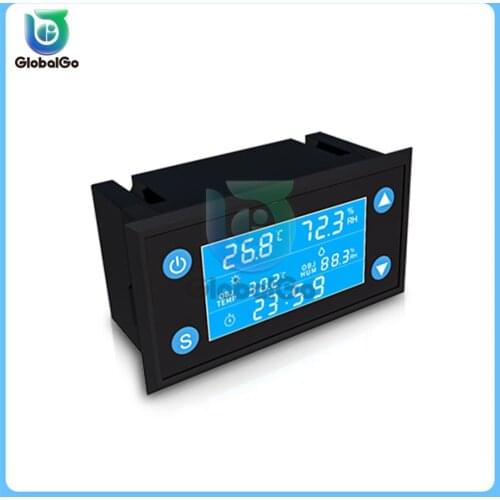W1212 AC 220V LCD Digital Temperature Humidity Controller Timer SHT20 Sensor Probe for Incubator Aquarium Thermostat Humidistat