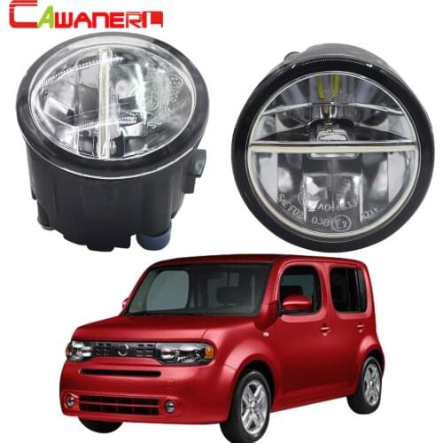 Cawanerl For Nissan Cube Z12 Hatchback 2010-2014 Car Accessories LED Fog Light 4000LM Daytime Running Lamp DRL 12V High Bright