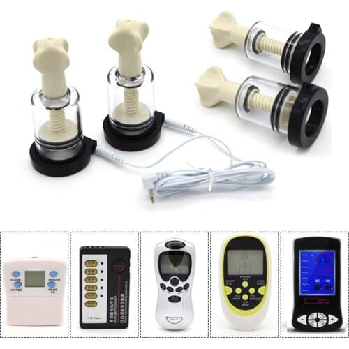 Electric Shock Medical Therapy Kit Electro Shock Nipple Clamps Breast Chest Sucker Masturbation Vibrator Body Massage Adult Game