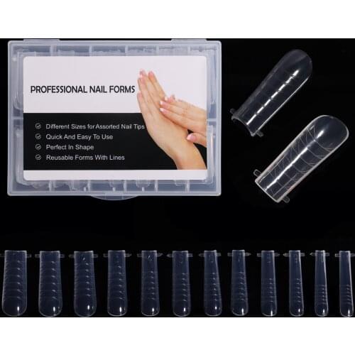 Stiletto Coffin Diamond False Artificial Quick Building Mold Tips Dual Forms Finger Extension Art UV Poly Nail Gel Tool Form