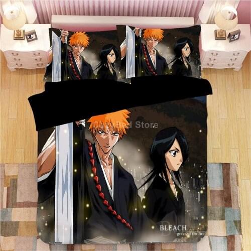 Anime Bleach Bedding Set Popular 3d Duvet Cover Sets Comforter Bed Linen Twin Queen King Single Size Fashion Gift Home Decor