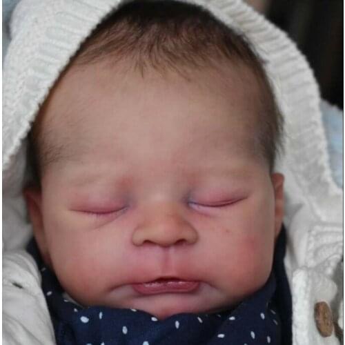 NPK 21inch Reborn Doll Kit Sleeping Baby Timothy Lifelike Fresh Color Soft Touch UNfinished Doll Parts DIY Toys