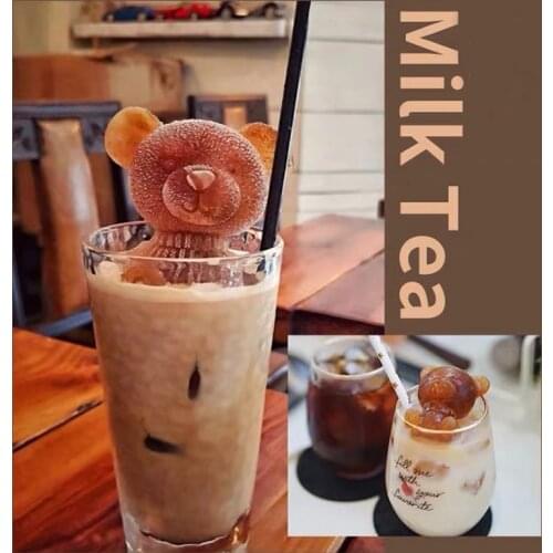 Ice Cream Cube Maker Coffer Tea Drink Decorate 3D Bear Silicone Mold DIY Cream Tool Whiskey Wine Ice Cube Fondant For Cocktail