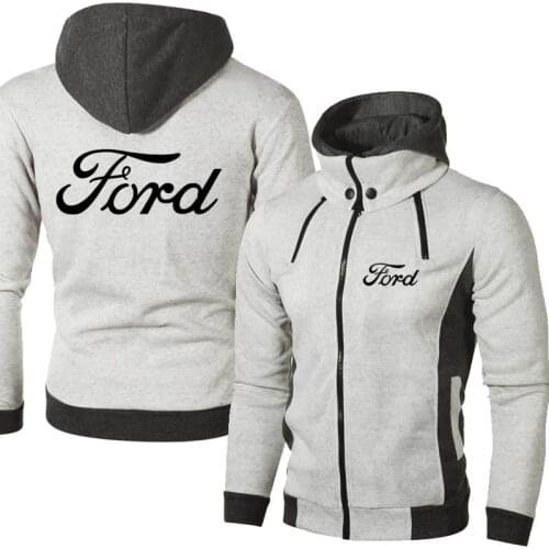 2021 Fashion NEW Brand FORD hoodie Design Print Fleece Men Zipper for Sweatshirts Casual Men Hoodie Tops