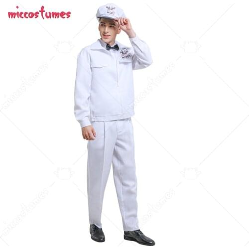 Men The Umbrella Academy Oscar Milkman Cosplay Costume Outfit Uniform with Cap