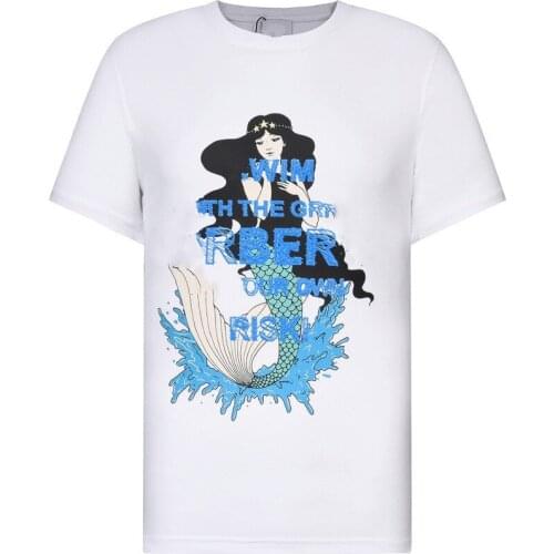 2021 summer new Mermaid T-shirt for men and women the same loose version feels good