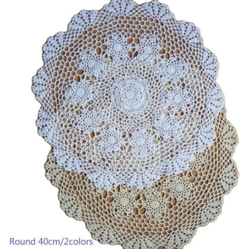 NEW lace round cotton table place mat crochet coffee placemat Glass pad Christmas drink coaster cup mug tea dining doily kitchen