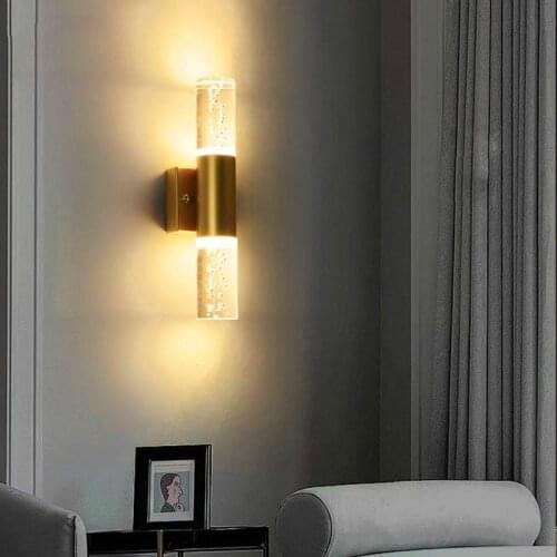 New Light luxury post-modern bubble crystal wall lamp Simple living room bedroom bedside lamp aisle TV wall background