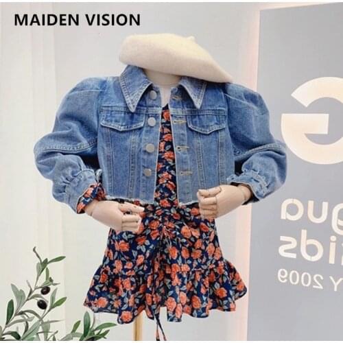 Newborn Girl outfit kids Denim jacket For Girls Autumn Jeans Coat Children Clothes Fashion Puff sleeve Short Baby Denim Jackets