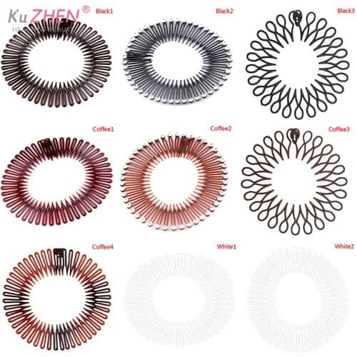 Plastic Full Circle Stretch Flexible Comb Teeth Headband Hair Hoop Band Clip Hairband Face Wash Fixed Hair Accessories For Women