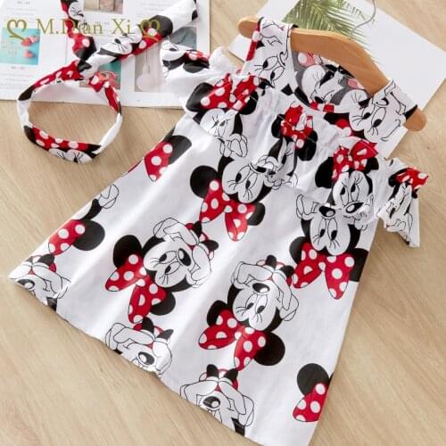 Girl Dress New Baby Dresses Pattern Printing Cartoon Minnie Birthday Tutu Dress Female Baby Summer Clothes Kids Girls Clothing