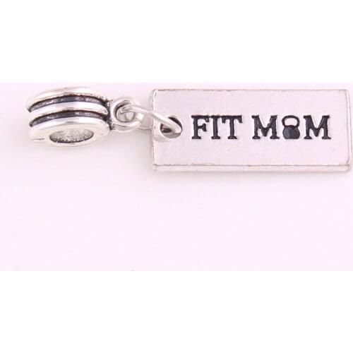 FIT MOM TRAIN beyond pain STRENGTH HONOUR BEAST Charms Dangle Beads fit Bracelet DIY Jewelry
