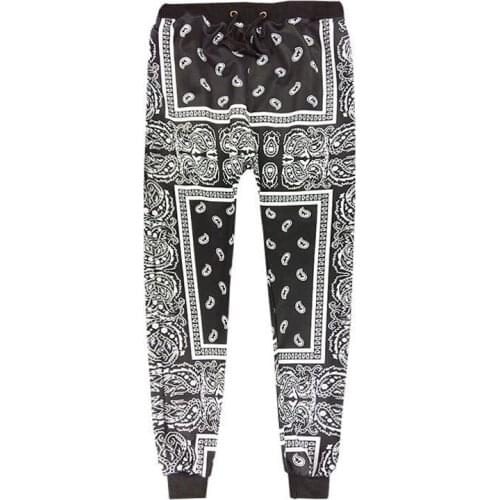Unisex Casual Printing Elastic Pants Fashion Sports Hip Hop Vintage Sweatpants Mid Waist Trousers Loose Harem Pants Plus Size
