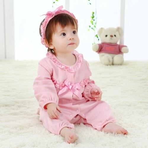 Princess Style Newborn Baby Girl Clothes Bow/Flowers Romper Clothing Set Jumpsuit & Headband 2 PC Cute Infant Cirls Rompers