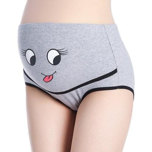 Cute Cartoon Printed Maternity Panties High Waist Cotton Adjustable Belly Underwear Clothes for Pregnant Women Pregnancy Briefs