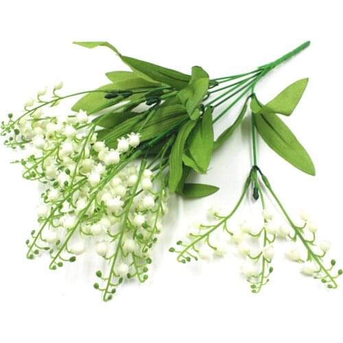 Wedding Decoration Flowers Brides Bouquet Simulation Lily The Valley Table Flower Plastic Fake Flower Campanula For Home Decor