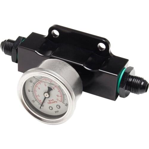 Fuel Filter K-Motor Performance Universal Black Billet Aluminum Inline 6 an AN6 Fuel Filter