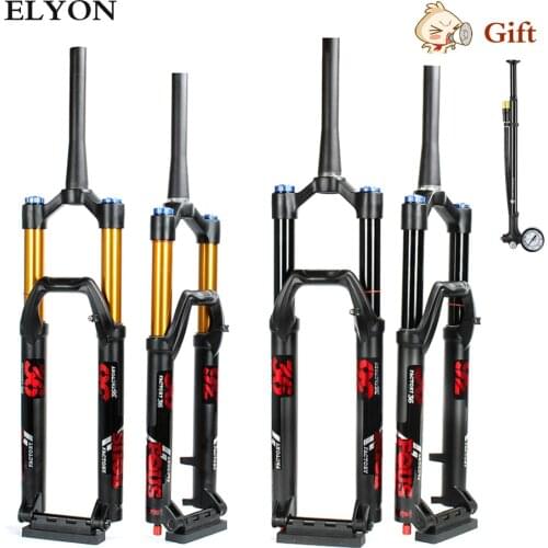 ELYON Suspension Bike Axle Cylinder Air Snap Lock Bike Mtb Fork 160mm Travel 27.5 / 29 Inch 15 * 110mm Bicycle Fork For Bicycle